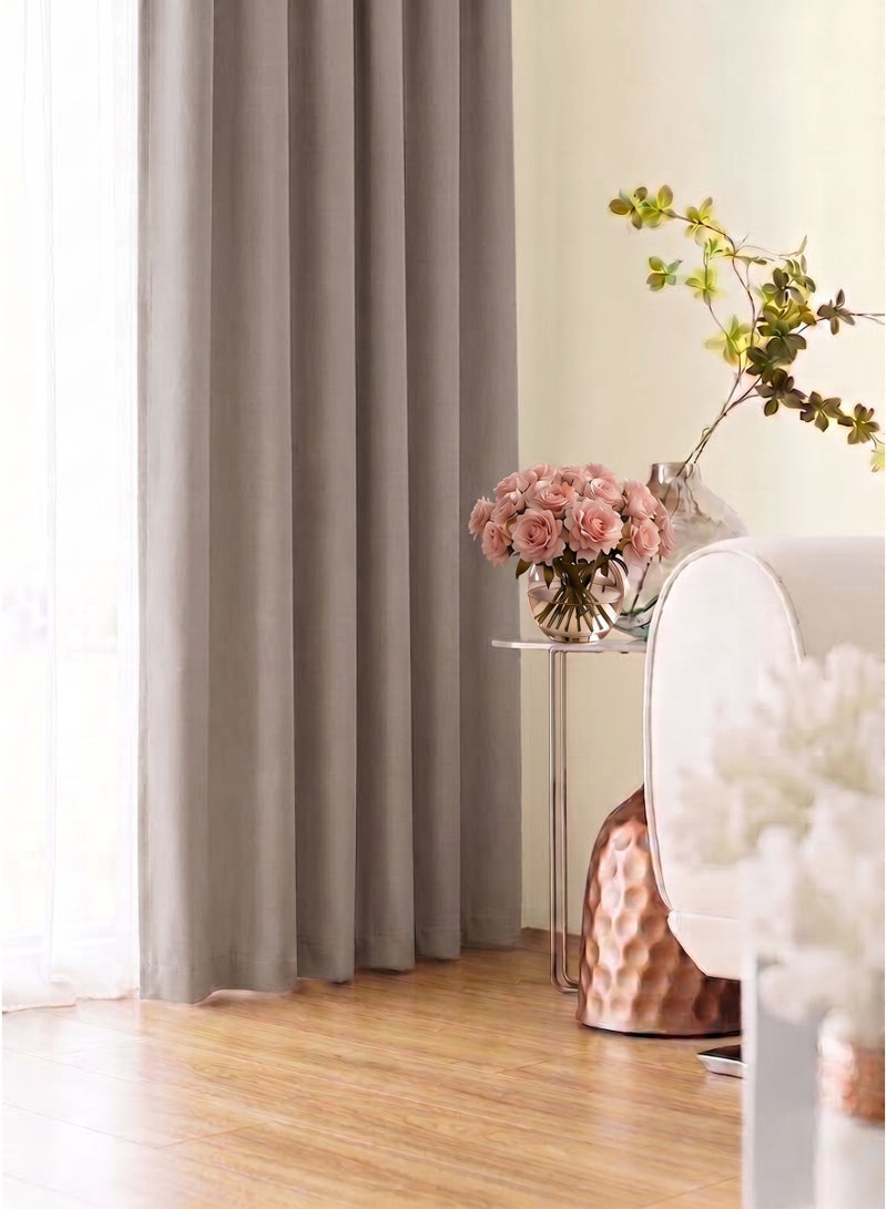 Amali Regal Dimout curtains with  Grommets in 2 panels Size (L 274 x W 132 )cmfor living room Decor or bedroom window noise reduction and light blocking - Image 2