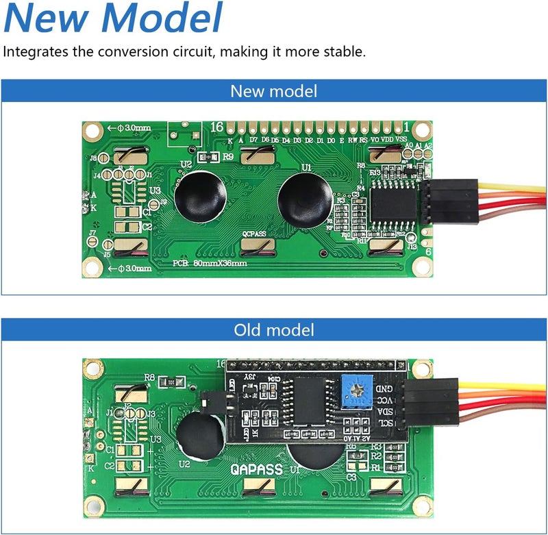 Freenove I2C IIC LCD 1602 Module, New Type TWI Serial 16x2 Display, Compatible with Arduino Raspberry Pi Pico ESP32 ESP8266 - Image 2