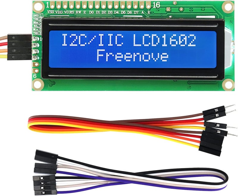 Freenove I2C IIC LCD 1602 Module, New Type TWI Serial 16x2 Display, Compatible with Arduino Raspberry Pi Pico ESP32 ESP8266 - Image 1