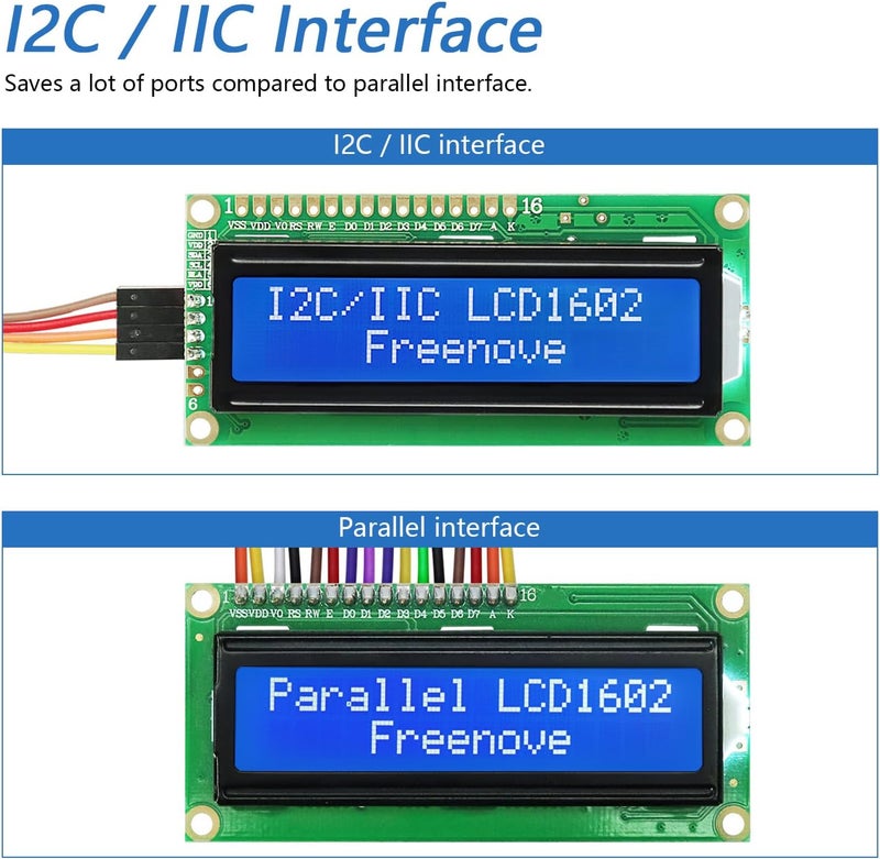 Freenove I2C IIC LCD 1602 Module, New Type TWI Serial 16x2 Display, Compatible with Arduino Raspberry Pi Pico ESP32 ESP8266 - Image 3