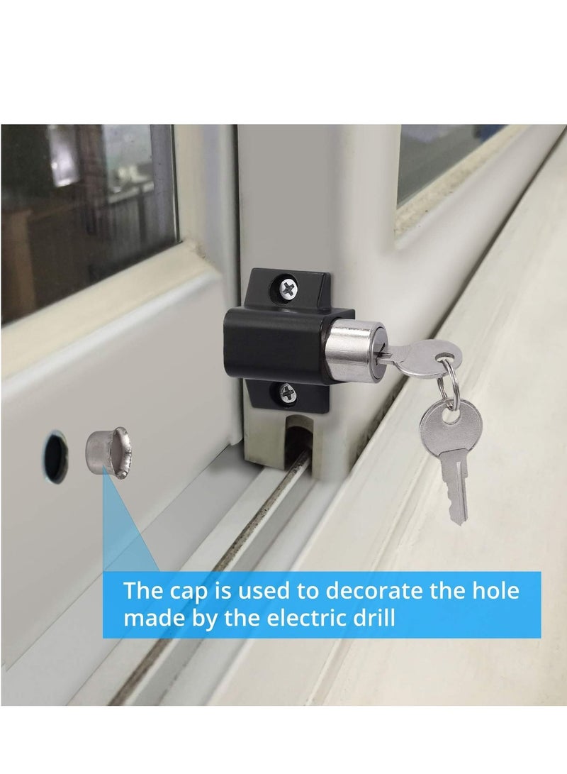 واي آند دي Sliding Patio Lock, Door Lock Reinforcer Privacy Latch, Latches Set, Security Window and Bolt Universal Locks 2Pcs Black - Image 4