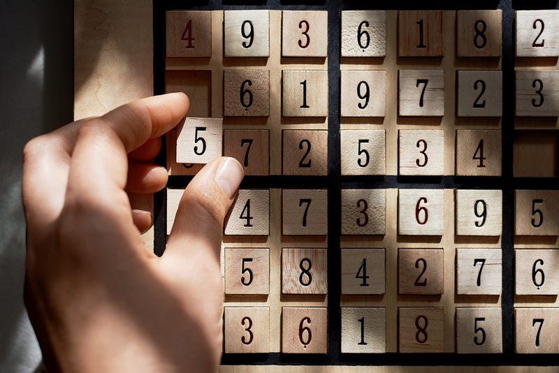 WE Games Wooden Sudoku Puzzle Board Game with Number & Thinking Tiles - 11 in. - Image 4