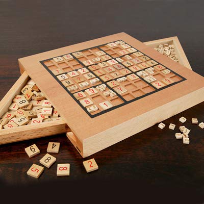 WE Games Wooden Sudoku Puzzle Board Game with Number & Thinking Tiles - 11 in. - Image 2