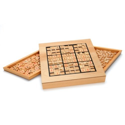 WE Games Wooden Sudoku Puzzle Board Game with Number & Thinking Tiles - 11 in. - Image 1