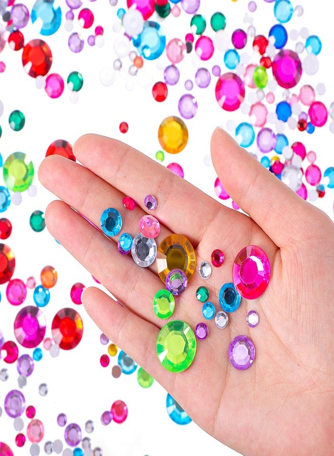 Chuangdi 516 Pcs Acrylic Rhinestone Crystal Gems Rhinestone Flat Back 18mm/12mm/10mm/6mm for Valentine Wedding Decoration DIY Jewelry Making Crafts(Multicolor) - Image 3