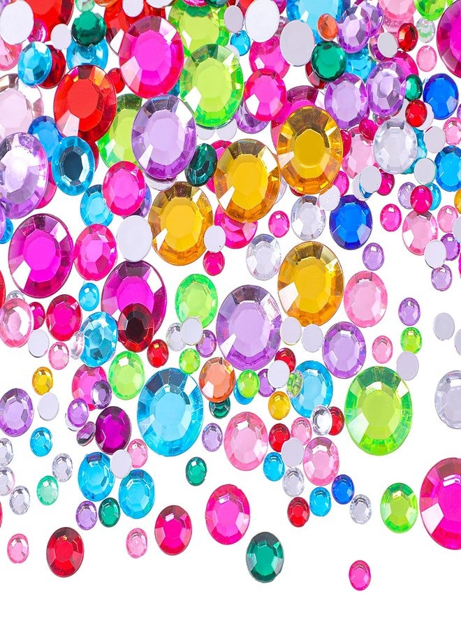 Chuangdi 516 Pcs Acrylic Rhinestone Crystal Gems Rhinestone Flat Back 18mm/12mm/10mm/6mm for Valentine Wedding Decoration DIY Jewelry Making Crafts(Multicolor) - Image 1