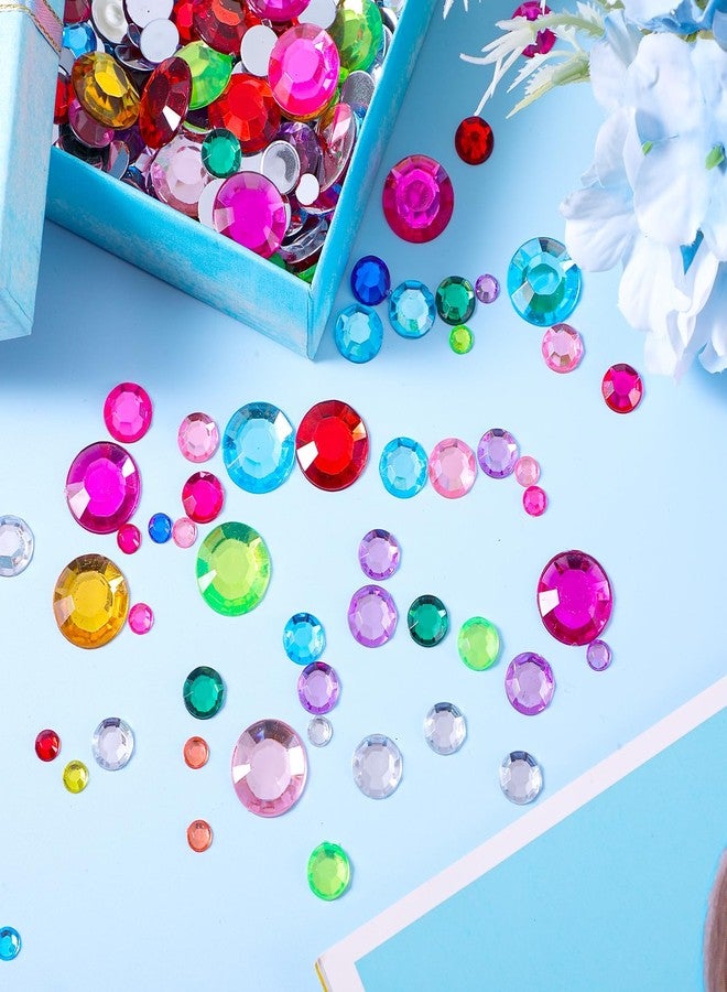 Chuangdi 516 Pcs Acrylic Rhinestone Crystal Gems Rhinestone Flat Back 18mm/12mm/10mm/6mm for Valentine Wedding Decoration DIY Jewelry Making Crafts(Multicolor) - Image 4
