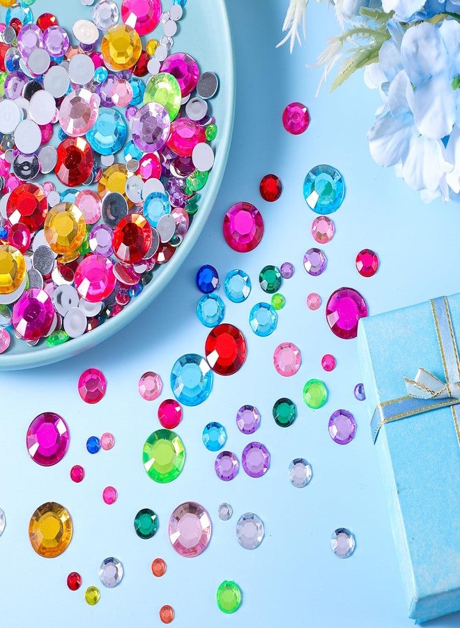 Chuangdi 516 Pcs Acrylic Rhinestone Crystal Gems Rhinestone Flat Back 18mm/12mm/10mm/6mm for Valentine Wedding Decoration DIY Jewelry Making Crafts(Multicolor) - Image 5