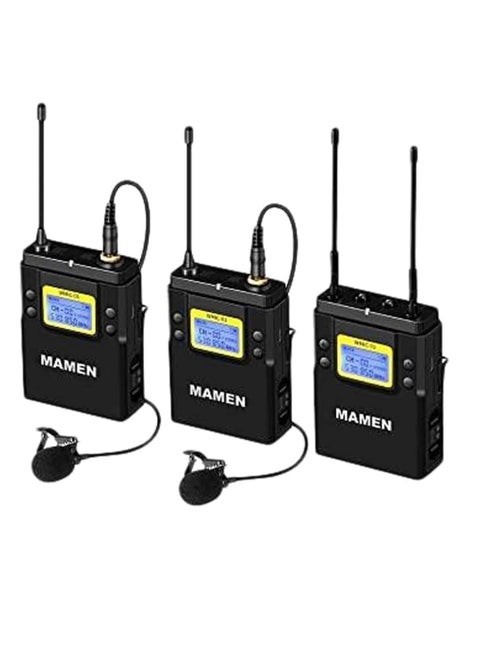 Mamen Professional UHF Wireless Microphone WMIC-01 - 1x Receiver 2x Transmitter