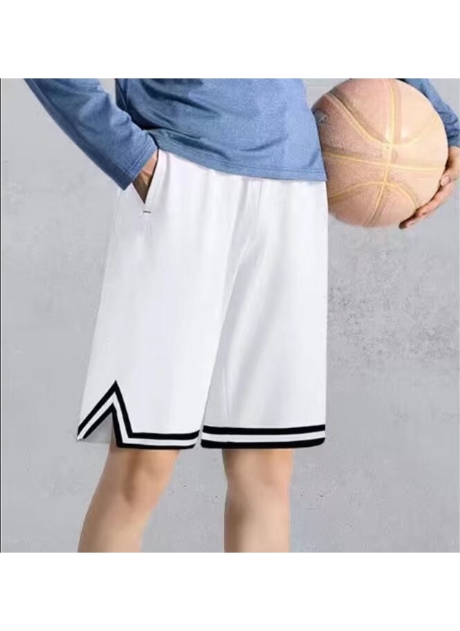 Mens Loose Basketball Shorts Training Running Knee-Length Summer Apricot  - Image 4