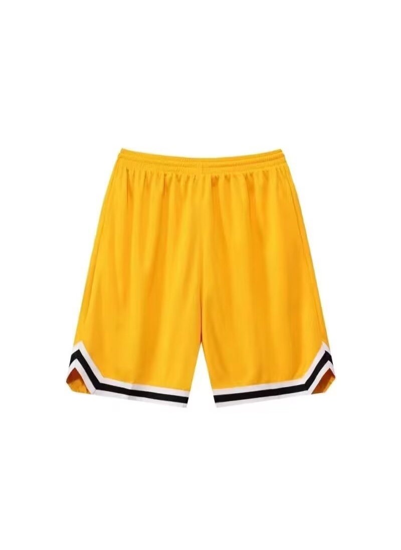 Mens Loose Basketball Shorts Training Running Knee-Length Summer Apricot  - Image 2