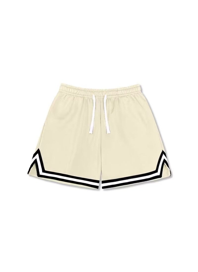 Mens Loose Basketball Shorts Training Running Knee-Length Summer Apricot  - Image 1