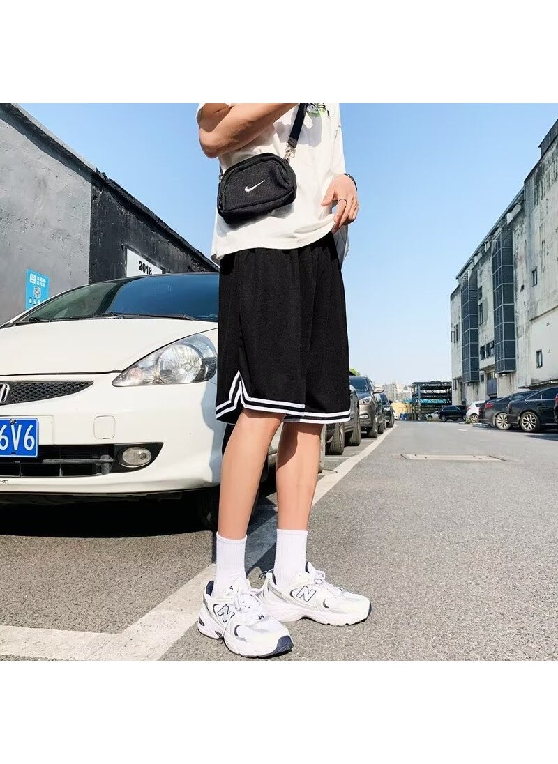 Mens Loose Basketball Shorts Training Running Knee-Length Summer Apricot  - Image 5