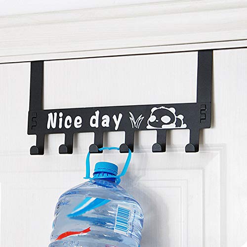 Afrodite Carbon Steel Heavy Duty Over Door Hanger for Cloths, Drill Free Door Handing Hooks Suitable for Bathroom, Bedroom, Kitchen | Scarf, Coat, Towel Holder | Removable Door Hanger, Black - Image 4