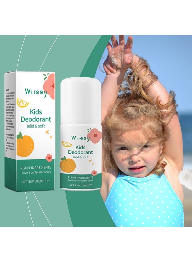 wiieey Deodorant for Kids & Teens, Aluminum Free, Alcohol-Free, Paraben Free, 24 Hr Odor Protection, Clean Fresh Scent, Kids & Tweens, Hypoallergenic Deodorant 50ml (White) - Image 1