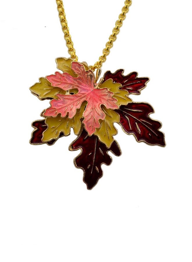 Zeemey Maple Leaf Necklace - Delicate, Stackable, All-Match Long Sweater Chain Jewelry Decoration for Women - Image 1