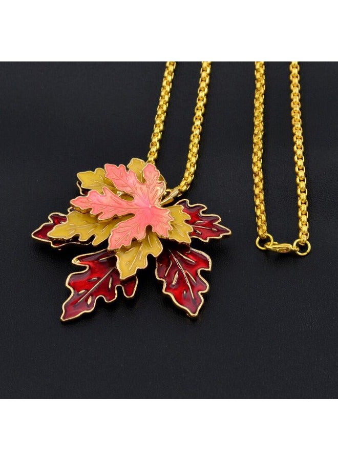 Zeemey Maple Leaf Necklace - Delicate, Stackable, All-Match Long Sweater Chain Jewelry Decoration for Women - Image 2