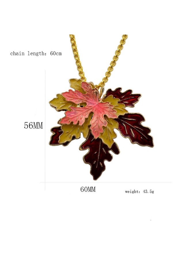 Zeemey Maple Leaf Necklace - Delicate, Stackable, All-Match Long Sweater Chain Jewelry Decoration for Women - Image 4