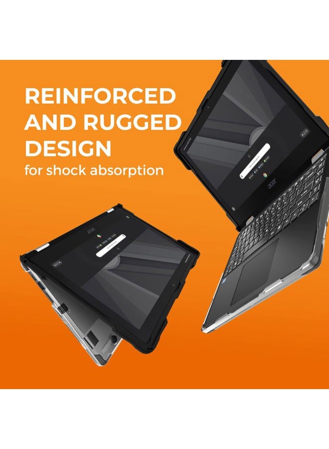 GumDrop حافظة لابتوب SlimTech تناسب Acer Chromebook Spin 512/R853T (2 في 1) مصممة لطلاب K-12 والمعلمين والفصول الدراسية - مختبرة ضد السقوط، متينة، مع واقيات صدمات لحماية موثوقة للجهاز - سوداء - Image 4