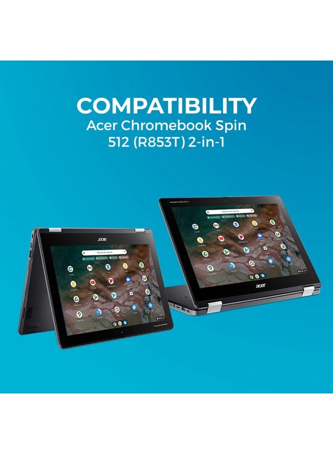 GumDrop حافظة لابتوب SlimTech تناسب Acer Chromebook Spin 512/R853T (2 في 1) مصممة لطلاب K-12 والمعلمين والفصول الدراسية - مختبرة ضد السقوط، متينة، مع واقيات صدمات لحماية موثوقة للجهاز - سوداء - Image 2
