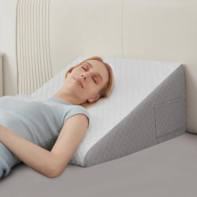 MANYUK 61 * 61 * 30.5cm White Wedge Pillow Headboard, Bed Triangle Wedge Pillow for Sleeping Post Surgery Back Pain Relief Acid Reflux - Image 3