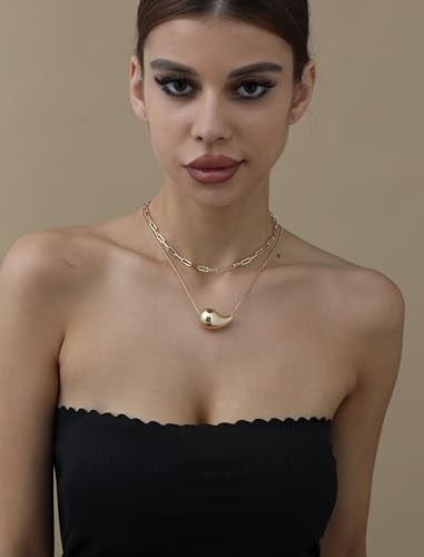 VULETO Layered Drop Necklace Dupes Teardrop Dainty 14k Gold Plated Water Drop Hypoallergenic Pendant Necklace for Women Her - Image 3