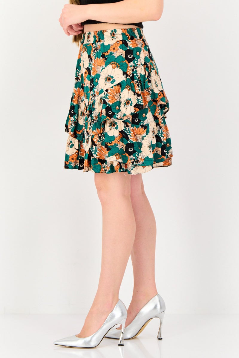 DOROTHY PERKINS Women Floral Print Mini Skirt, Multicolor - Image 2