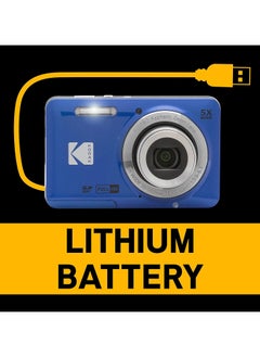 Kodak Co PIXPRO FZ55-BL 16MP Digital Camera 5X Optical Zoom 28mm Wide Angle 1080P Full HD Video 2.7" LCD Vlogging Camera (Blue)  - Image 5