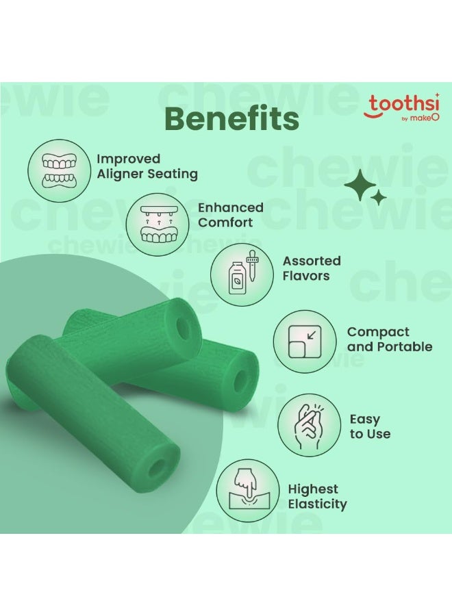 Toothsi Chewie Aligner | Mint Flavored Aligner Tray Seaters | 2cm | Chewie for Aligners | Styrene Copolymer Material - Soft Plastic | Soft & Reusable Aligner Chewies | Safe, Hygienic & Easy to Use - Image 3