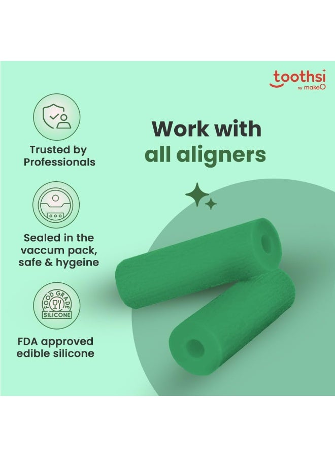 Toothsi Chewie Aligner | Mint Flavored Aligner Tray Seaters | 2cm | Chewie for Aligners | Styrene Copolymer Material - Soft Plastic | Soft & Reusable Aligner Chewies | Safe, Hygienic & Easy to Use - Image 2