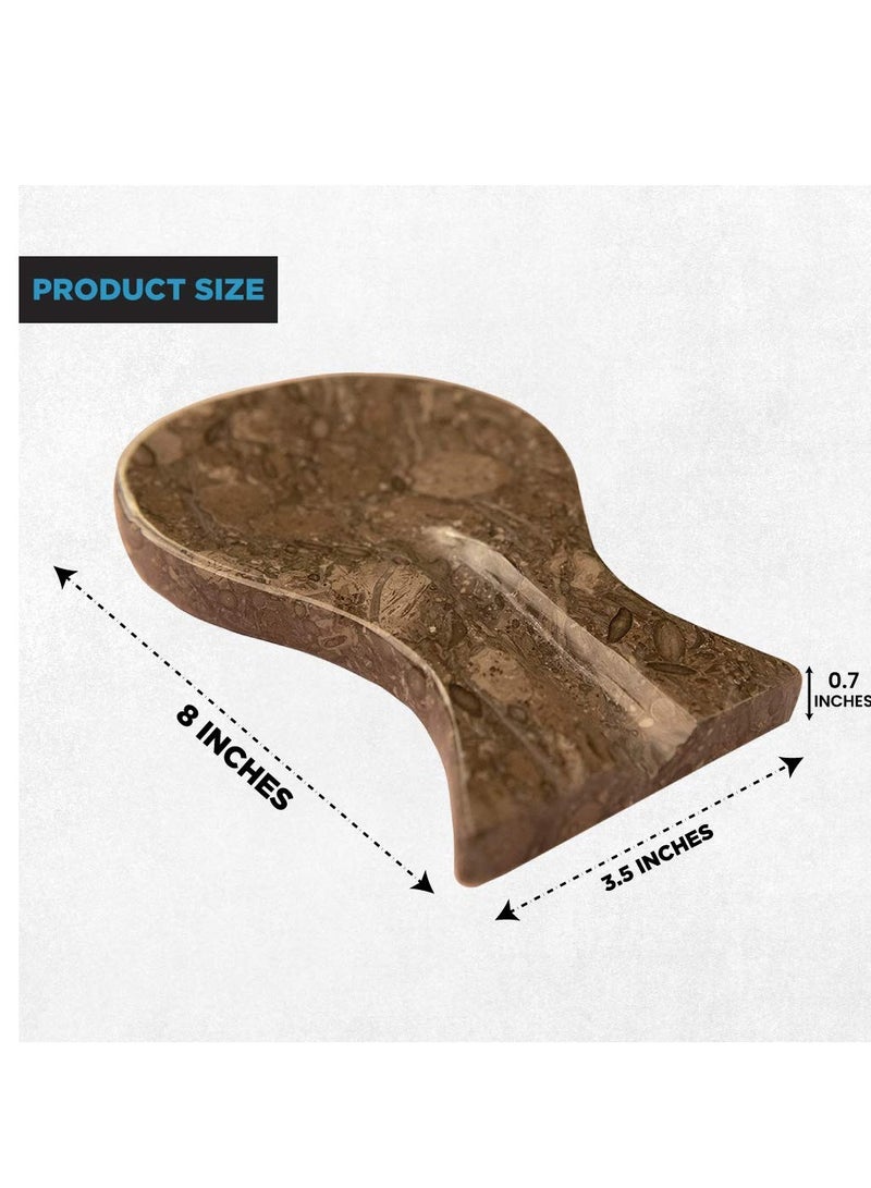 RADICALn Spoon Rest Gray Oceanic Handmade Marble Big Spatula Ladle Fork Utensil Rest  Non Ceramic Spoon Rests Keeper Kitchen Organizer  Chef Cooking Helper Tool Countertop Spoon Holder - Image 4