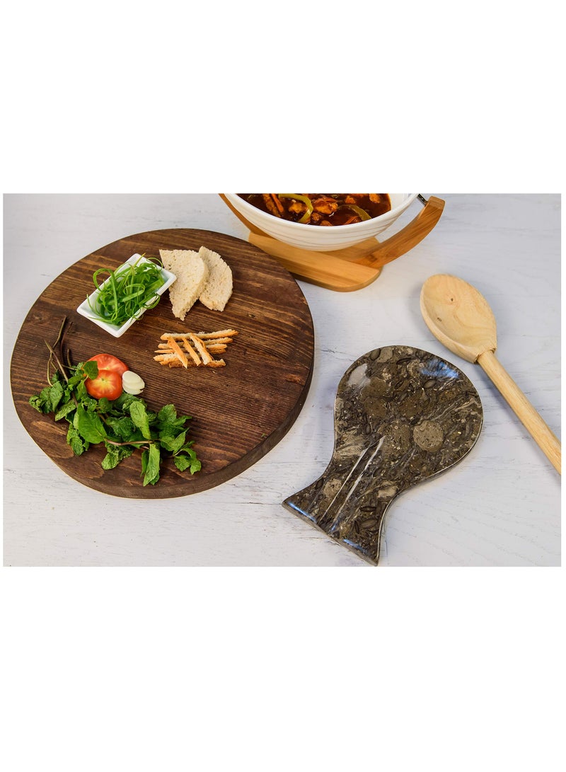 RADICALn Spoon Rest Gray Oceanic Handmade Marble Big Spatula Ladle Fork Utensil Rest  Non Ceramic Spoon Rests Keeper Kitchen Organizer  Chef Cooking Helper Tool Countertop Spoon Holder - Image 3