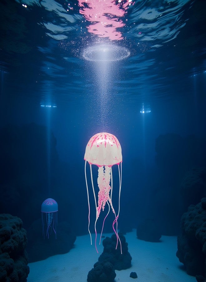 WsjiaboFux Floating Aquarium Ornament Decorative Fishtank Accessories Swim Jellyfish Ornament Glowing Fish Tanks Decorations Aquarium Décor Thematic Ornaments - Image 5