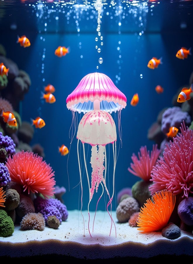 WsjiaboFux Floating Aquarium Ornament Decorative Fishtank Accessories Swim Jellyfish Ornament Glowing Fish Tanks Decorations Aquarium Décor Thematic Ornaments - Image 4