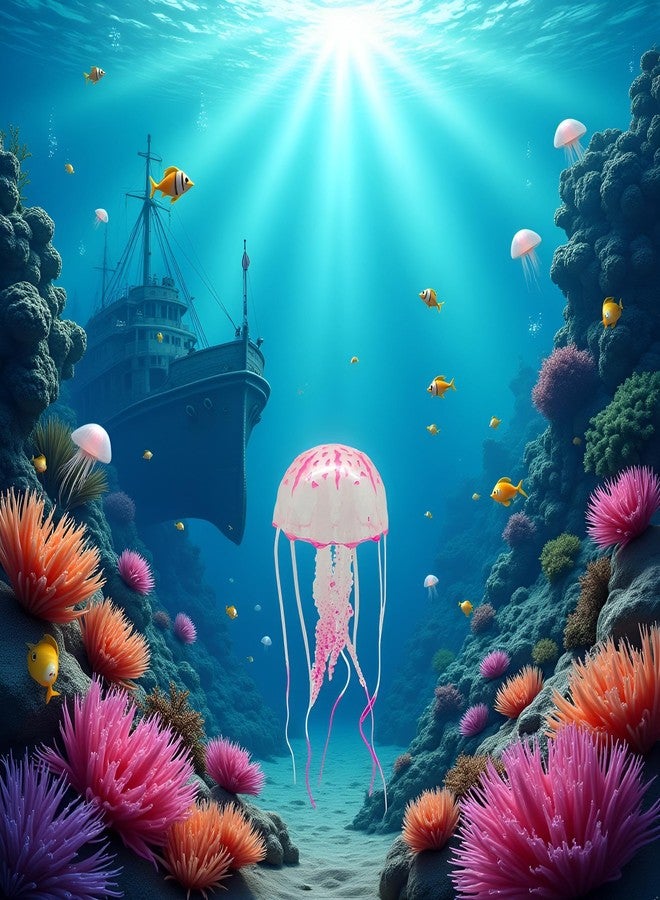 WsjiaboFux Floating Aquarium Ornament Decorative Fishtank Accessories Swim Jellyfish Ornament Glowing Fish Tanks Decorations Aquarium Décor Thematic Ornaments - Image 3
