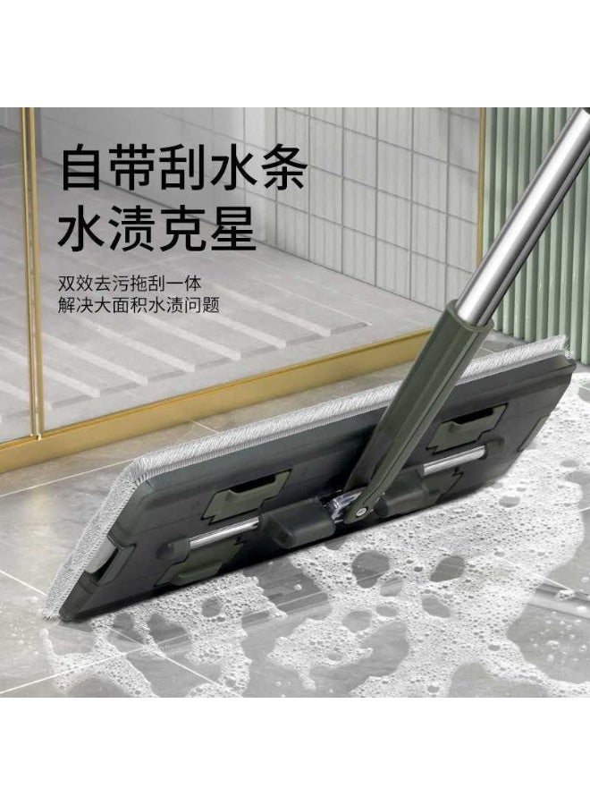 Flat Floor Mop with Double Chamber Bucket – 360° Rotation – 2 Extra Microfiber Heads - Image 5
