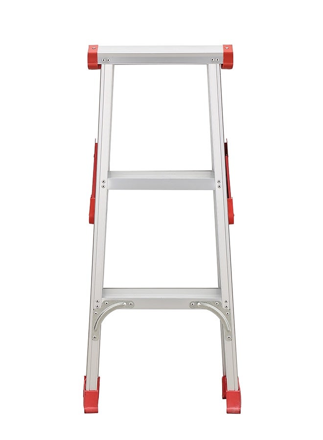 LAWAZIM 3 Step Aluminum Ladder - Portable Folding Step Stool with Wide Anti-Slip Pedals, Non-Slip Feet, and Space-Saving Design - Ideal for Home, Kitchen, Office, Garden, Warehouse, and Cleaning - Image 3