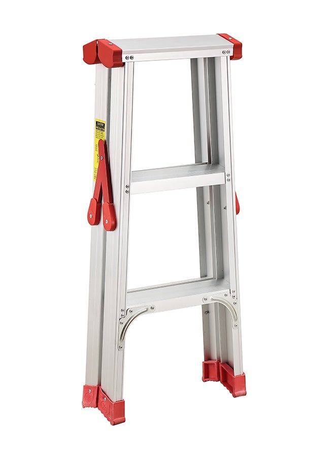 LAWAZIM 3 Step Aluminum Ladder - Portable Folding Step Stool with Wide Anti-Slip Pedals, Non-Slip Feet, and Space-Saving Design - Ideal for Home, Kitchen, Office, Garden, Warehouse, and Cleaning - Image 2