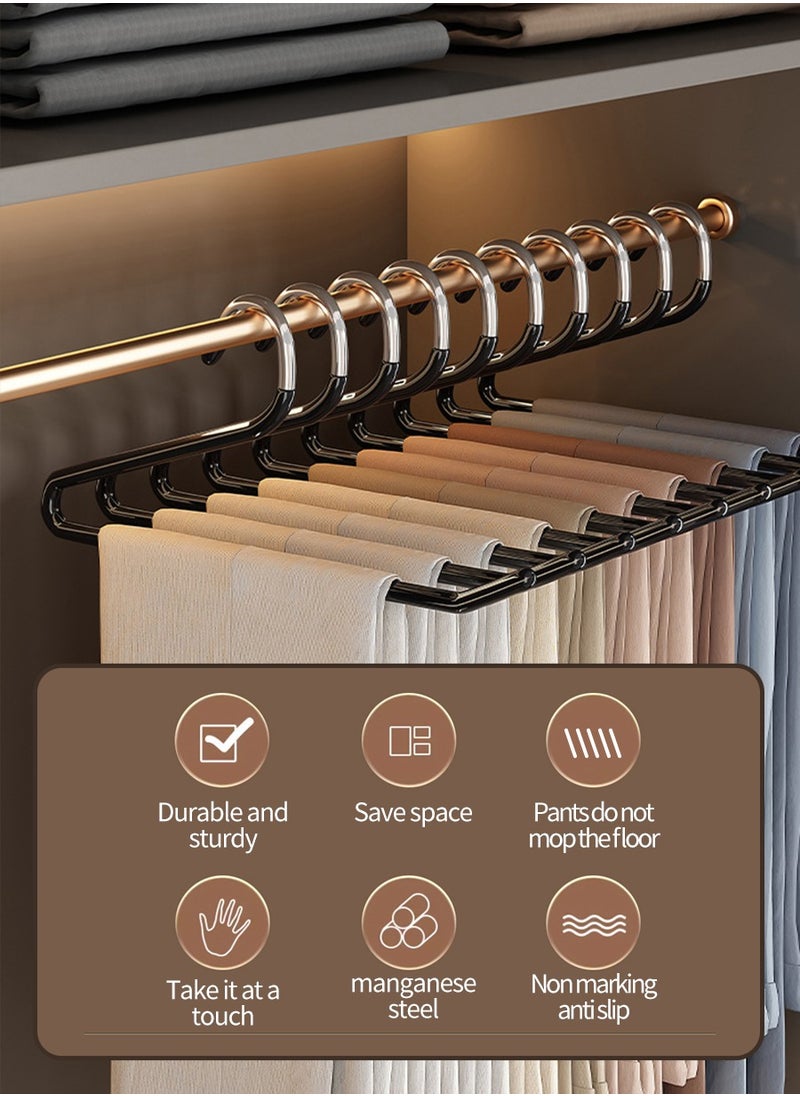 Beirui - 5 Piece Trouser Rack, Non-Slip Trouser Rack, Open Easy Slip Rack, Durable Rustproof Space Saving Metal Racks - Image 1