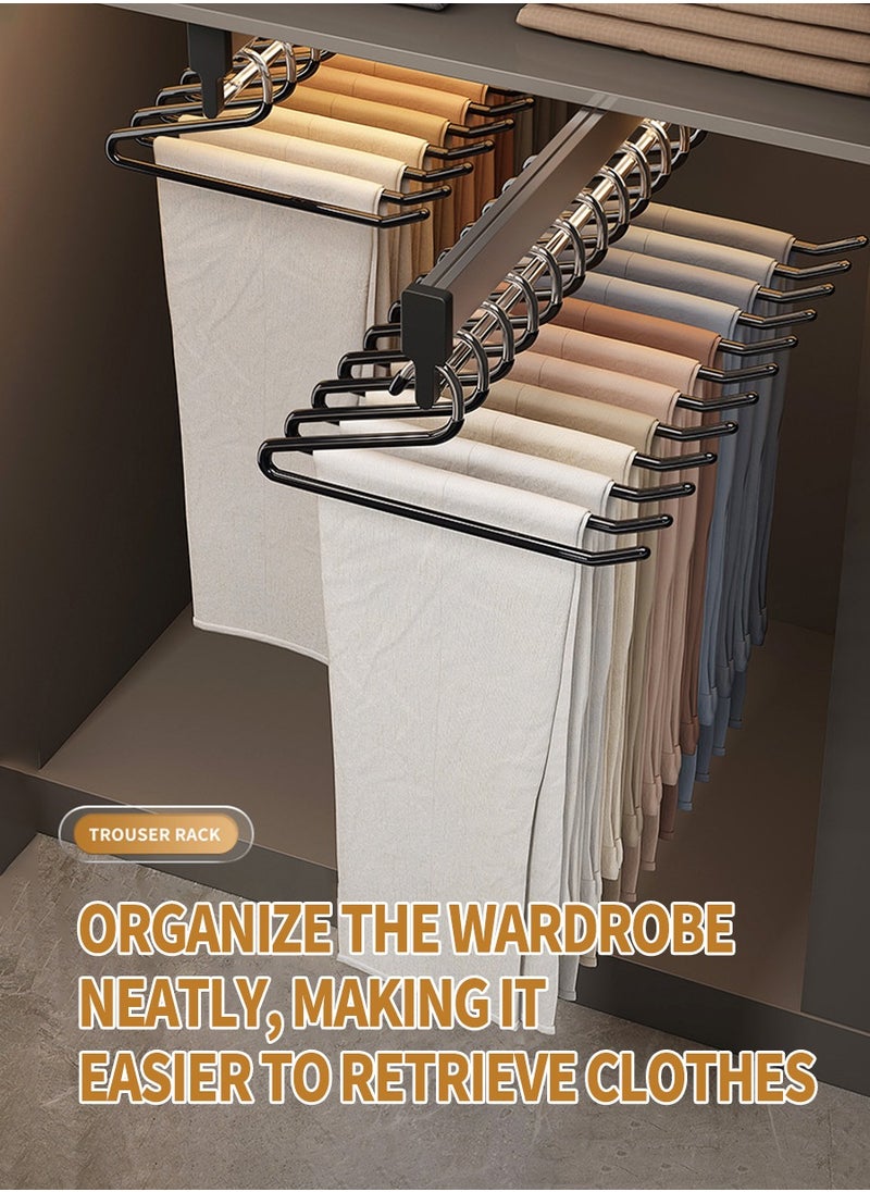 Beirui - 5 Piece Trouser Rack, Non-Slip Trouser Rack, Open Easy Slip Rack, Durable Rustproof Space Saving Metal Racks - Image 1