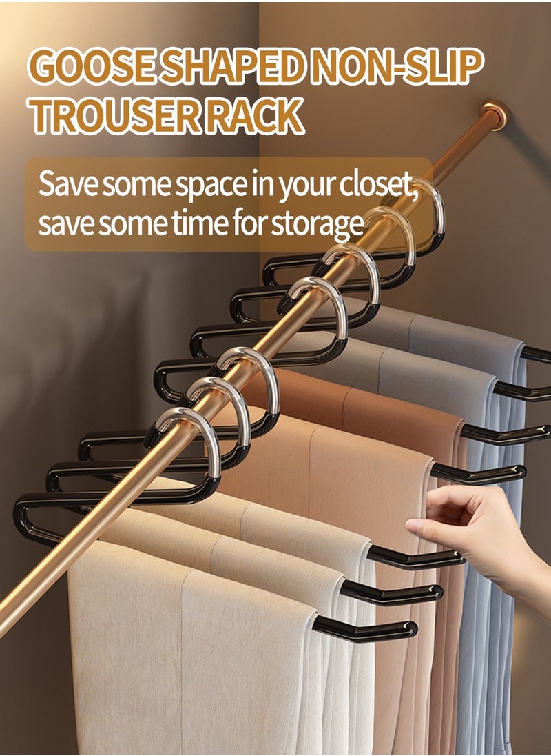 Beirui - 5 Piece Trouser Rack, Non-Slip Trouser Rack, Open Easy Slip Rack, Durable Rustproof Space Saving Metal Racks - Image 1