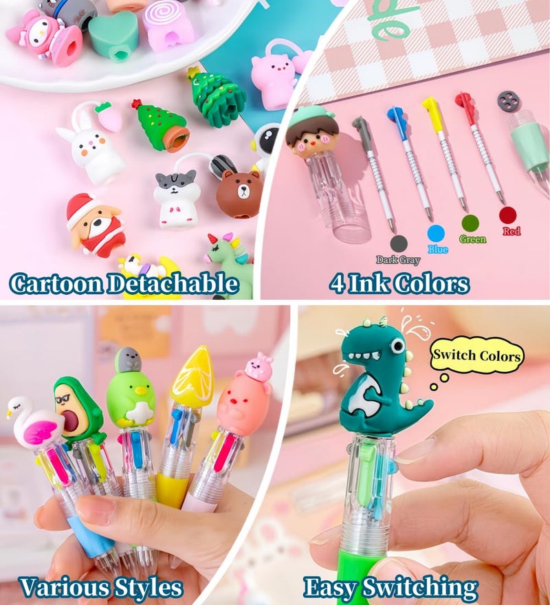 Oneshow 20 Pack Teacher Reward Pens, 4-Color Mini Pen for Classroom Prizes, Multicolor Ballpoint Pens for School, Office & Home Writing Supplies Easter Basket Stuffers (Assorted Style) - Image 5