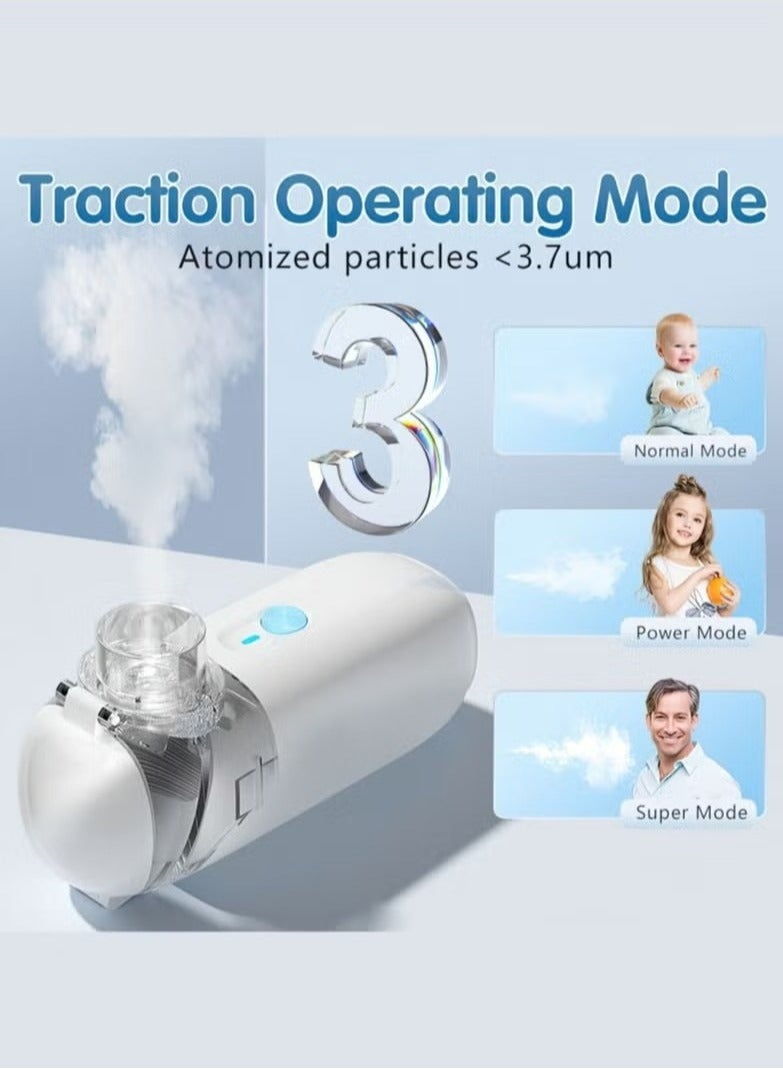 HAVEN Mesh Nebulizer Ultrasonic，Ultrasonic Mesh Nebulizer for Adults and Children  Mini Handheld Portable Steam Humidifier for Home and Travel Health Medical Supplies Equipment Atomizer White  - Image 2
