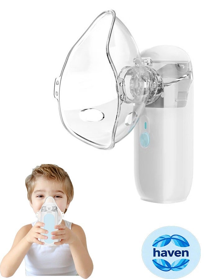 HAVEN Mesh Nebulizer Ultrasonic，Ultrasonic Mesh Nebulizer for Adults and Children  Mini Handheld Portable Steam Humidifier for Home and Travel Health Medical Supplies Equipment Atomizer White  - Image 1