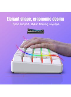 إتش إكس إس جيه لوحة مفاتيح الألعاب السلكية V200 68 Key RGB ومجموعة ماوس الألعاب اللاسلكية T90  - Image 3