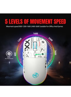 إتش إكس إس جيه لوحة مفاتيح الألعاب السلكية V200 68 Key RGB ومجموعة ماوس الألعاب اللاسلكية T90  - Image 5