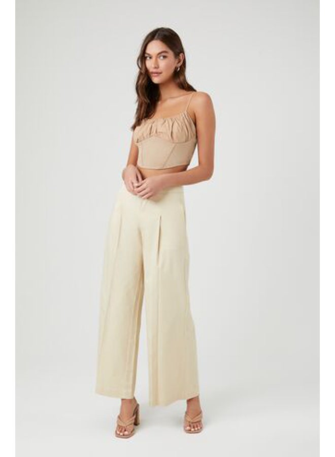 FOREVER 21 Pleated Satin Wide-Leg Pants - Image 4