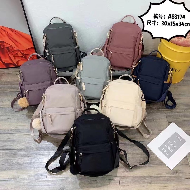 Simple All-Match Anti-Theft Backpack Women'S Oxford Cloth Large Capacity Schoolbag Fashionable Lightweight Commuter Backpack - Image 3