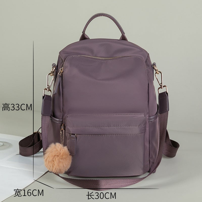 Simple All-Match Anti-Theft Backpack Women'S Oxford Cloth Large Capacity Schoolbag Fashionable Lightweight Commuter Backpack - Image 1