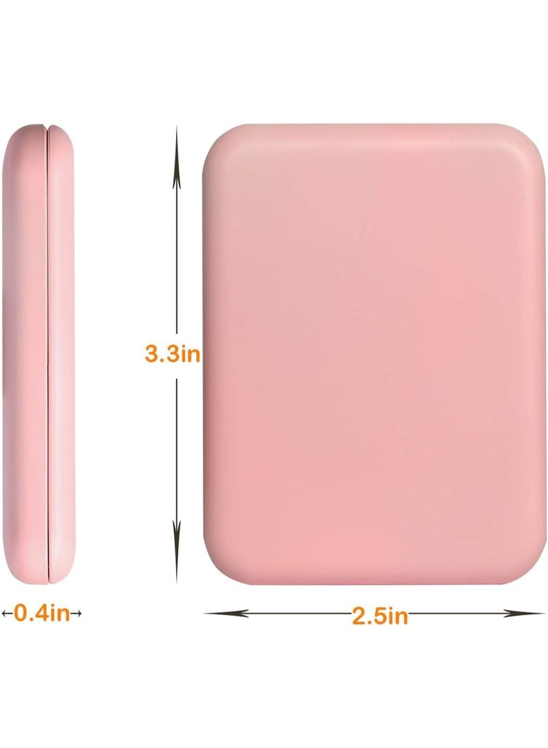 Pocket Mirror, LED Makeup Mirror, 1X/3X Magnification, Compact Mirror with Light, Pocket Mirror, Foldable Handheld Mirror, Compact Mirror with Light for Gift, Pink - Image 2
